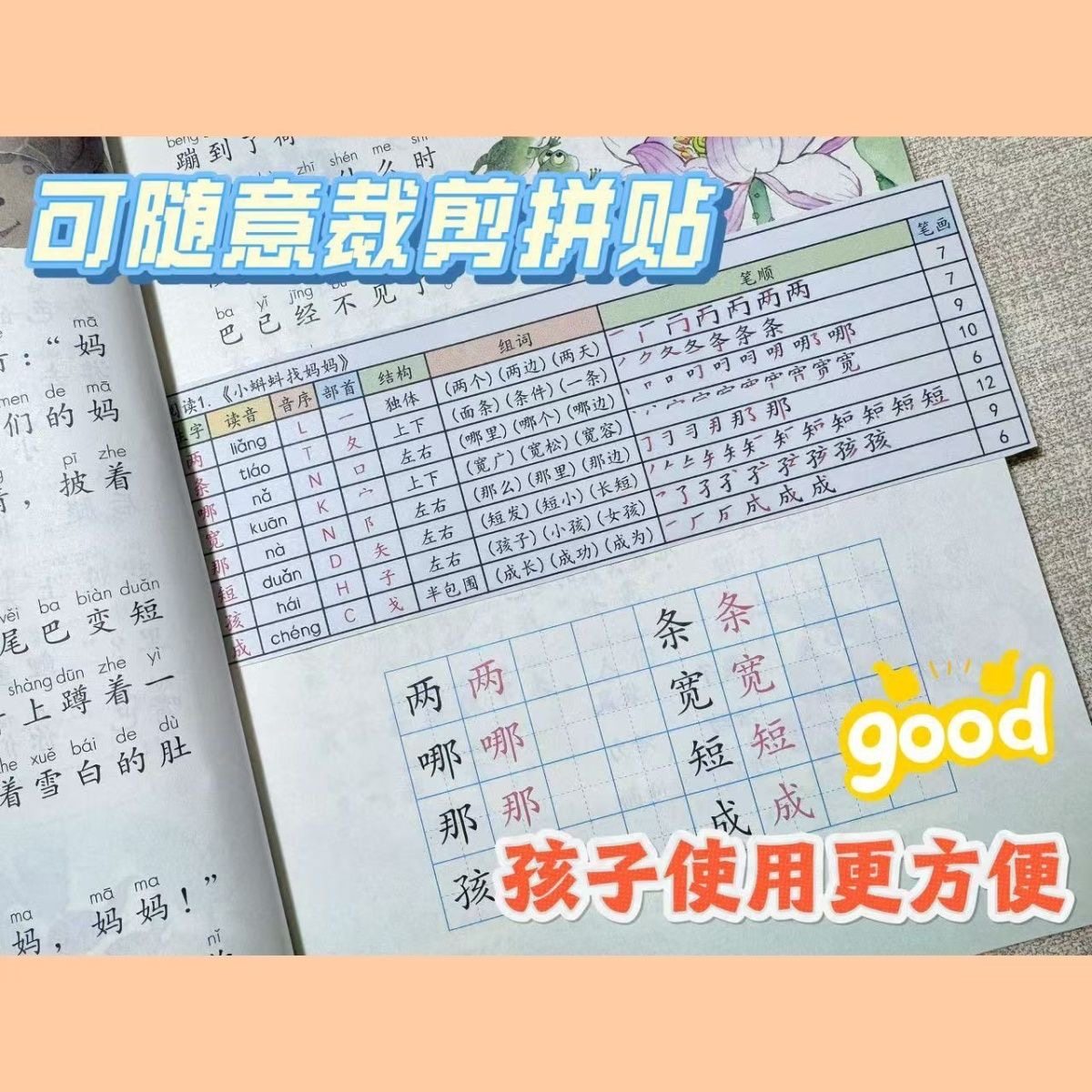 2025新版二年级语文上册专用生字标准笔顺笔画组词透明课课贴彩印