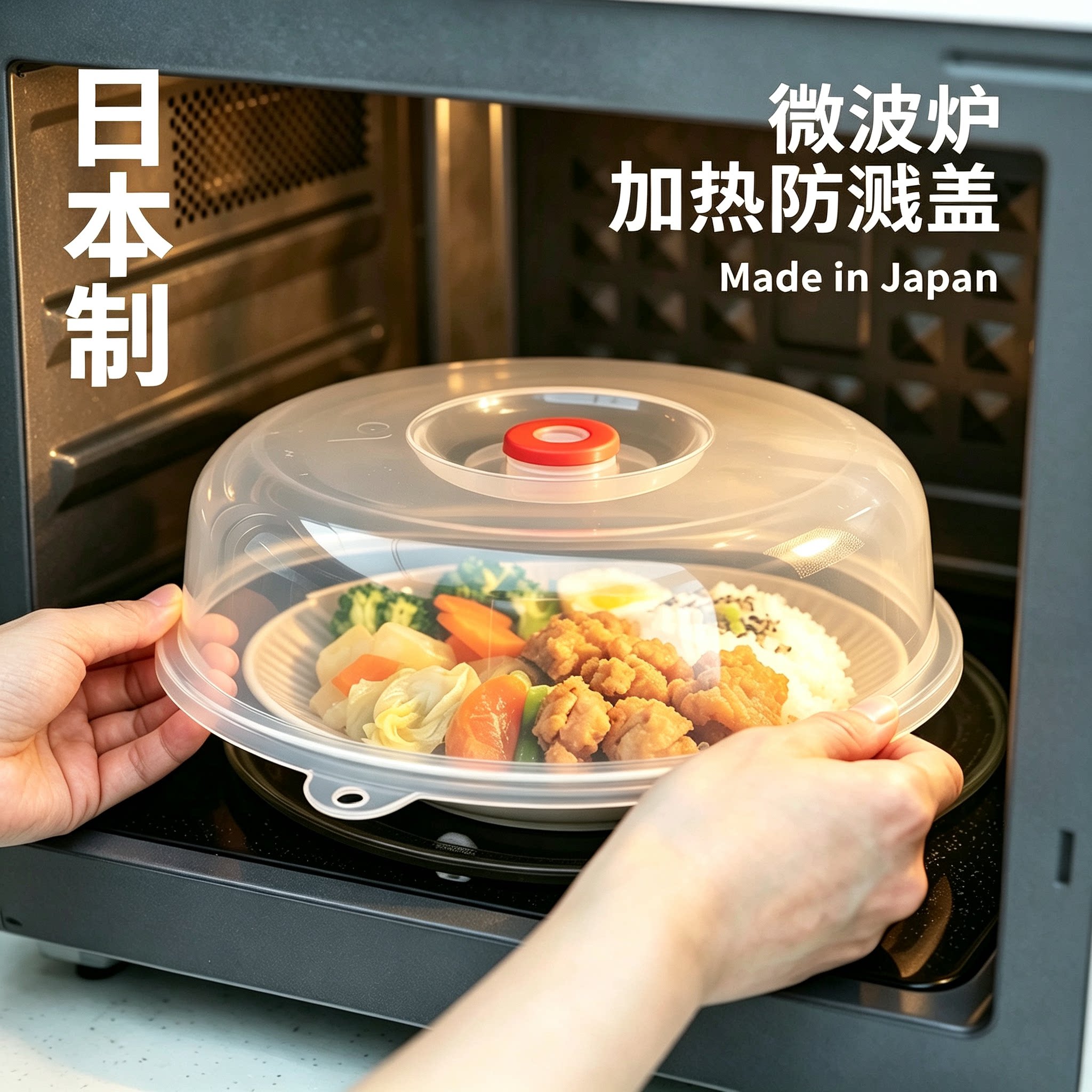 日本进口微波炉加热盖专用盖子热菜罩微波防溅盖耐高温容器防油盖