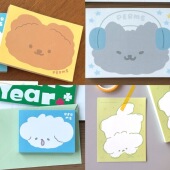 饰治愈系 韩系盐系手帐素材装 韩国正版 perms可爱小熊便签分装