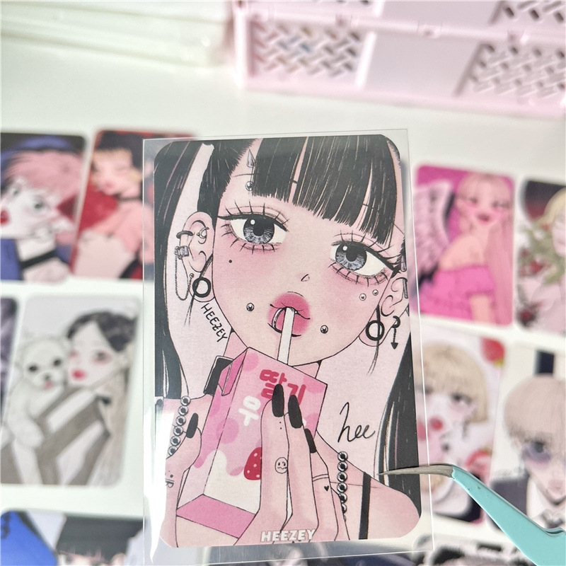 平替甜酷复古辣妹小卡卡片暗黑