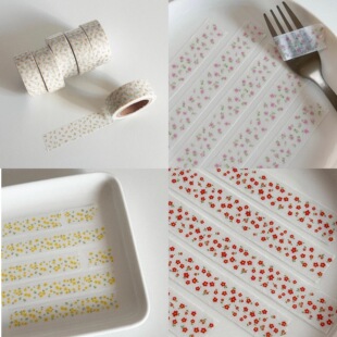 韩国正版dandelion碎花胶带分装韩系盐系手帐素材装饰基础款打底