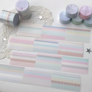 8hours不打烊好多拉条波点贴纸卷分装韩系盐系手帐素材基础款打底