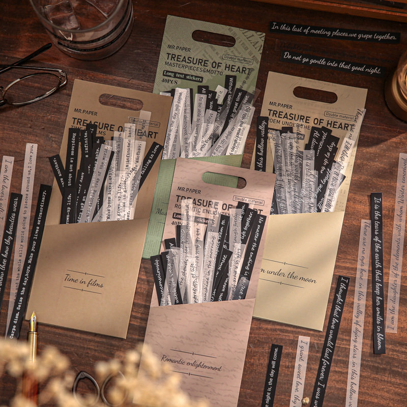 实用大尺寸英文文字复古标签贴纸包 方寸珍惜 手帐diy装饰素材