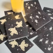 饰黑色is风 韩系盐系手帐素材装 狗 报恩飞鸟星星mini便签分装