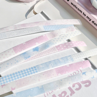 闪砂网红ins风休眠火山美术社盐系脑洞基础拉条手帐素材胶带分装