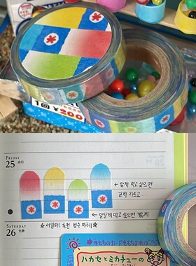 韩国正版yoongoo极细冰沙胶带分装韩系盐系手帐素材拉条可爱装饰