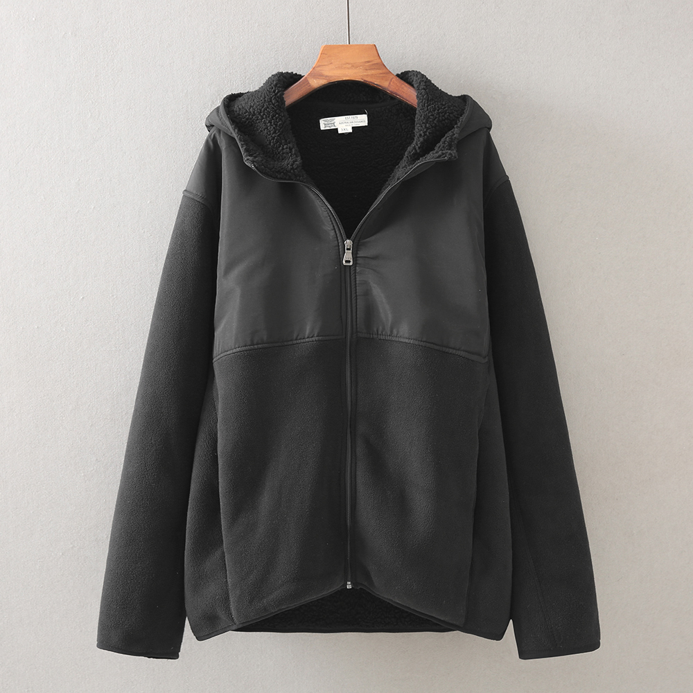 特厚男暖珊瑚绒长毛厚卫衣长外套