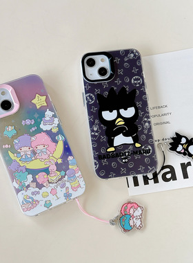 双子星TwinStars酷企鹅iphone17promax可爱卡通BadBadTZ渐变16手机壳适用苹果15plus三丽鸥14酷洛米保护壳13m