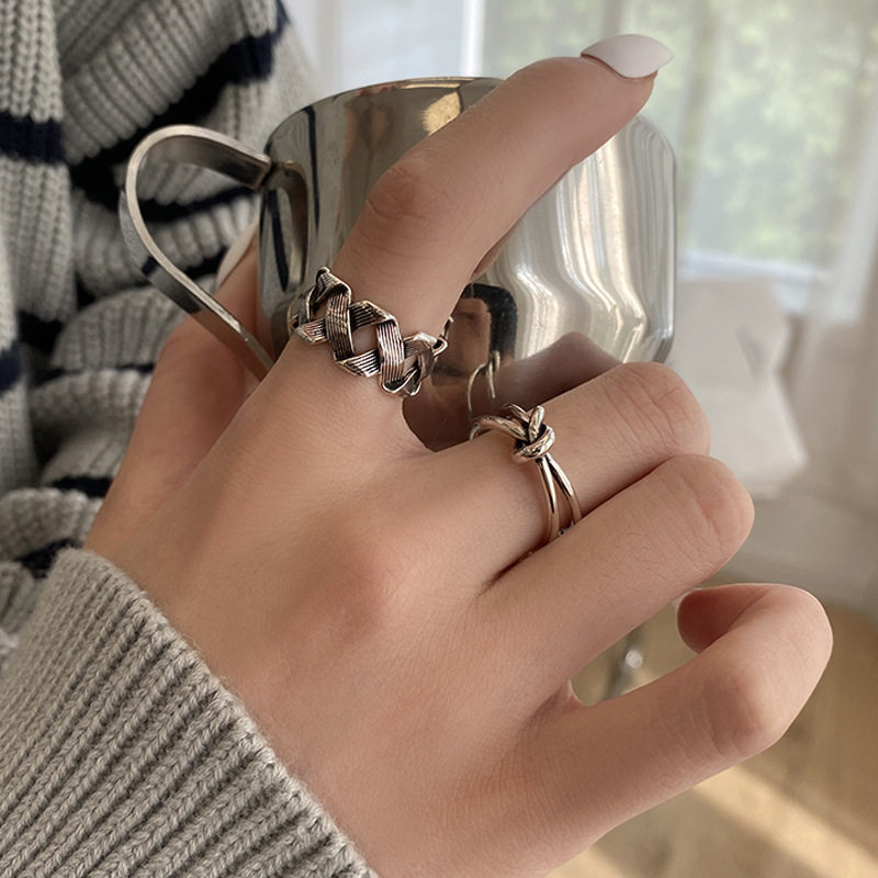 日韩ins网红潮菱条纹戒指女复古打结简约冷淡风食指戒指环,饰品/流行首饰/时尚饰品新,戒指/指环,淘宝优惠券,粉丝福利购,淘宝优惠卷