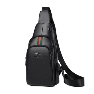 胸包男真皮男士包包斜挎包男款商务休闲单肩包头层牛皮百搭小背包