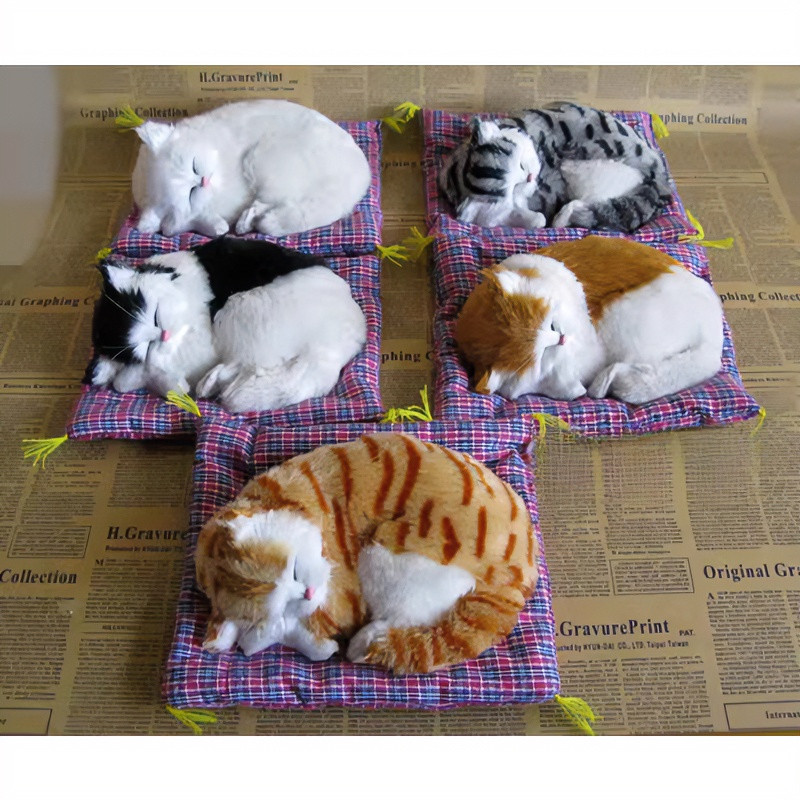 仿真猫咪睡猫布垫摆件