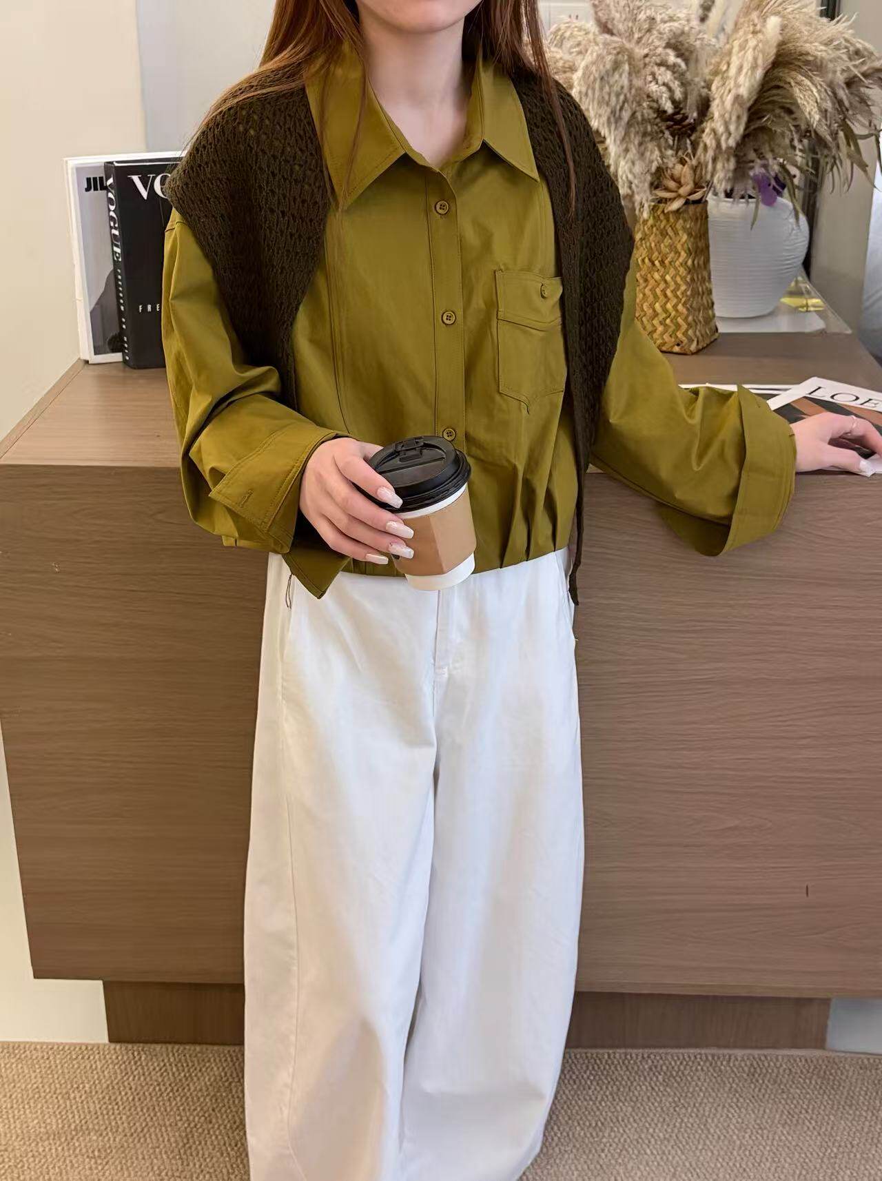 2026秋韩版宽松显瘦百搭女设计感小众上衣披肩长袖衬衫女衬衣纯棉