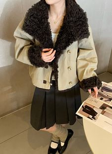 锦娇衣2025冬季 羊羔毛拼接90白鸭绒内胆休闲派克羽绒服5558 新款