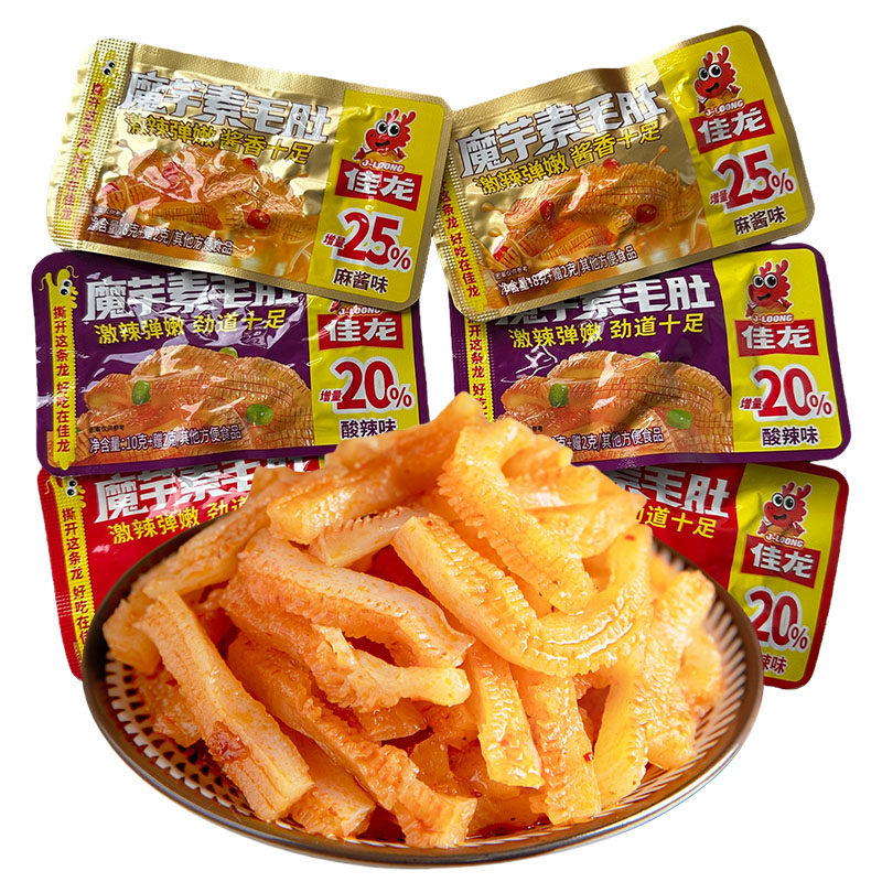佳龙素毛肚多口味麻酱麻辣魔芋丝辣条小零食夜宵解馋小吃休闲食品