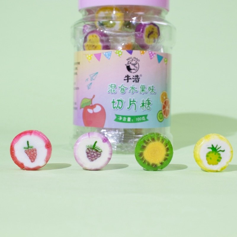 水果切片糖多种口味硬糖果批发散装结婚喜糖牛浩网红好吃的小零食