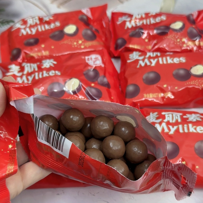 朱古力球麦丽素80g巧克力朱古力办公室休闲怀旧小零食代可可脂