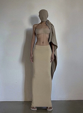 prix沙漠色高弹力修身款 沙丘风 面料丝滑透气 包臀半身长裙 现货