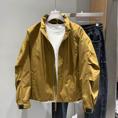 高品质线条设计感90白鸭绒立领羽绒服男冬季宽松保暖加厚通勤外套