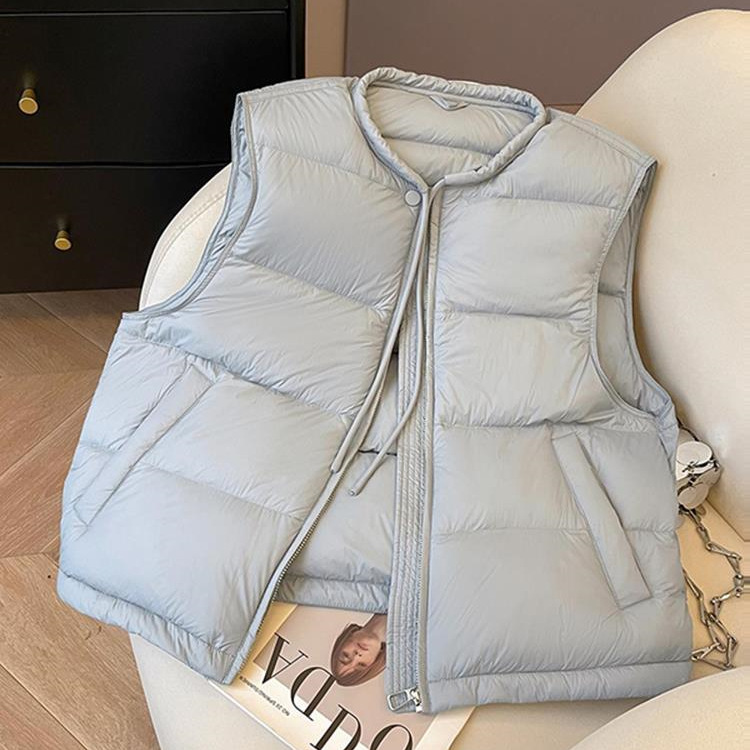 马甲2025年新款今年流行爆款时尚气质棉服外套圆领短款百搭背心女