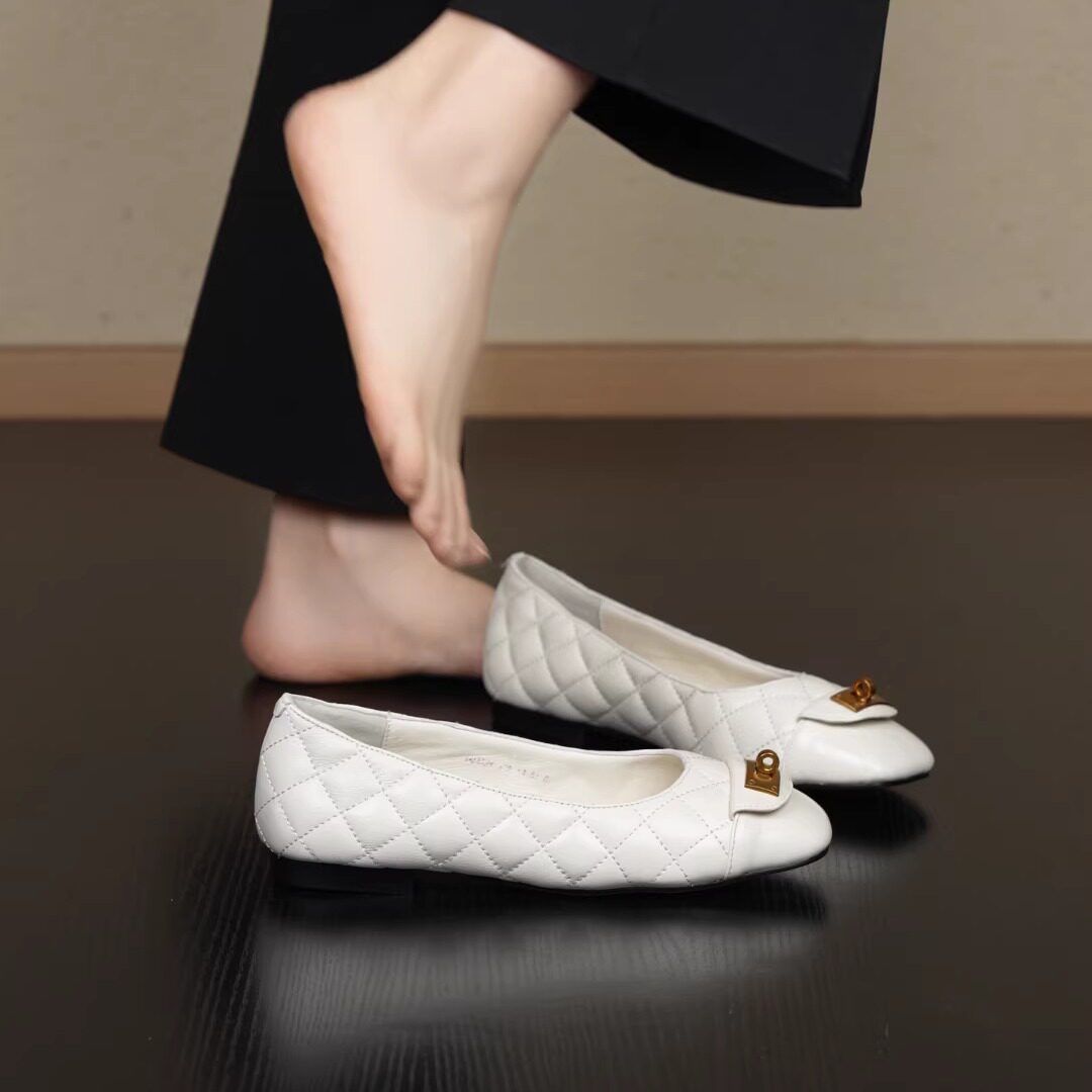 nnmiss/2cm小香风菱格方头锁扣浅口时尚一脚蹬舒适低跟韩版单鞋女