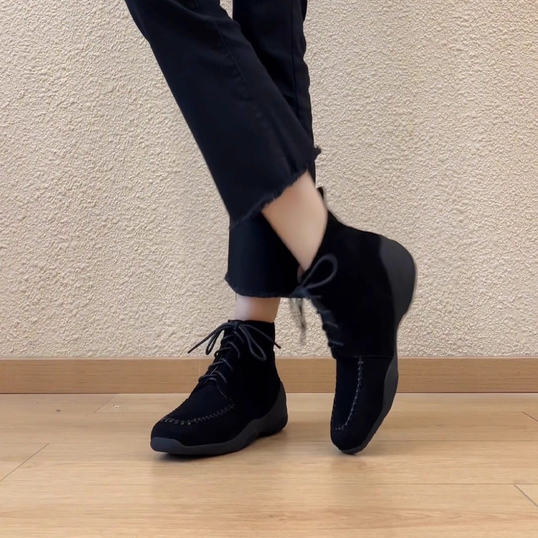 复古风运动厚底短靴通勤马丁靴