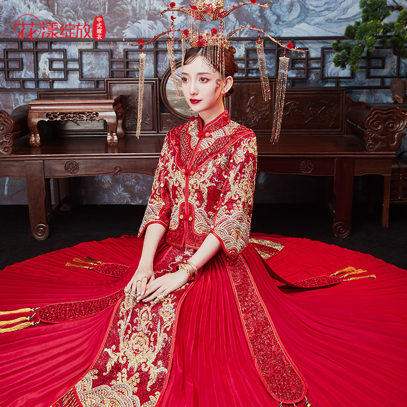 秀禾服新娘2022新款结婚婚纱礼服中式嫁衣复古新娘结婚敬酒服秀和