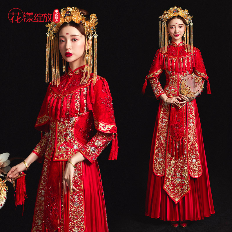 秀禾服新娘新款结婚婚纱礼服中式婚服新娘嫁衣古代婚纱秀和服
