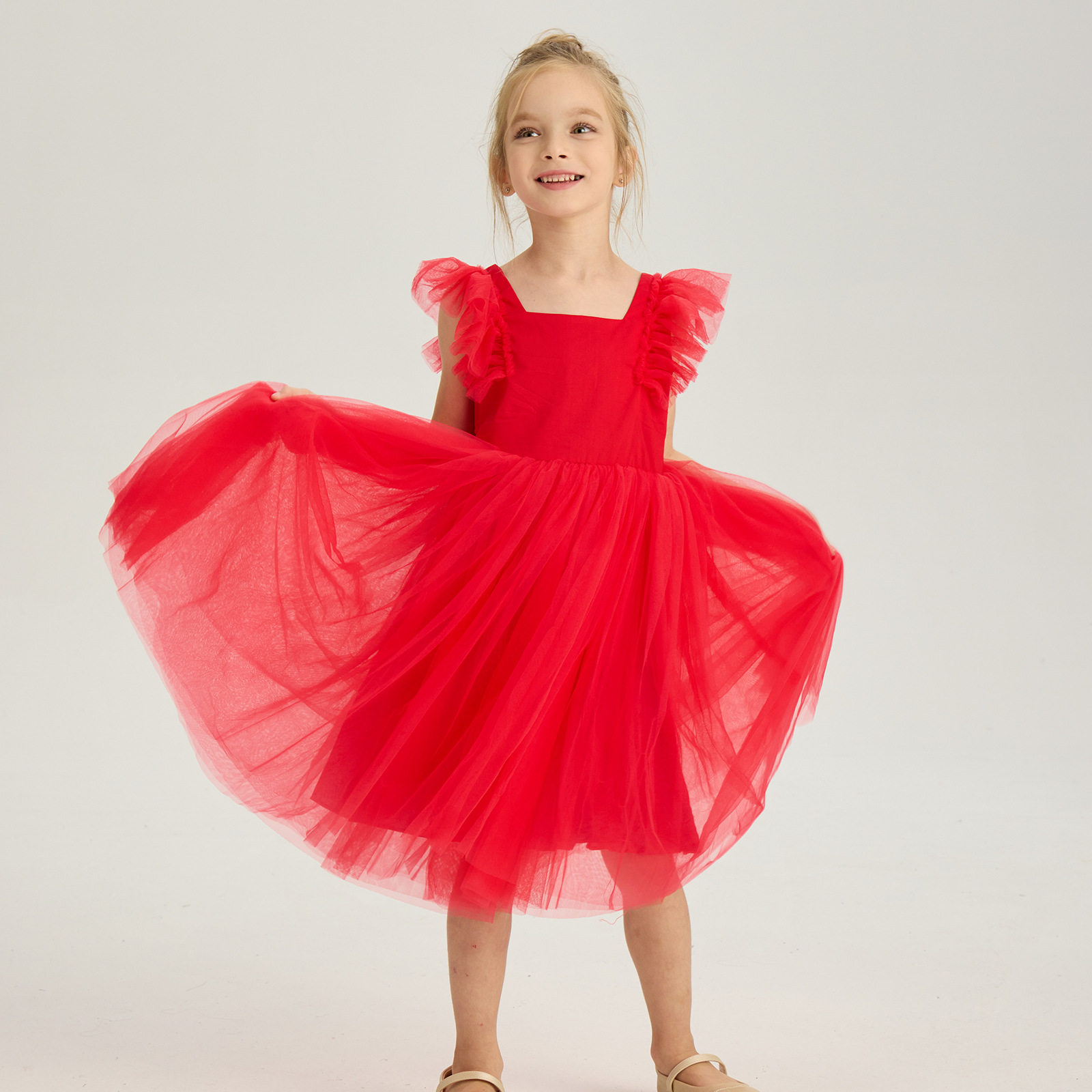 儿童飞袖连衣裙2026夏季新款女童公主裙3-6岁宝宝洋气无袖蓬蓬裙,童装/婴儿装/亲子装,连衣裙,淘宝优惠券,粉丝福利购,淘宝优惠卷