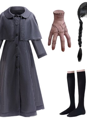 亚当斯一家星期三黑色连衣裙万圣节表演服儿童adams连衣裙cos服装