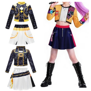 2025新款爆款恶魔猎人服装流行歌手女团女装童装3D印花cosplay服