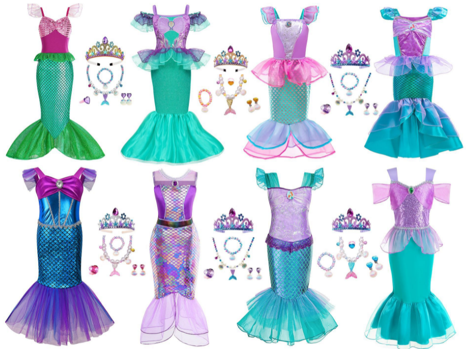 女童爱丽儿公主裙子欧美风格