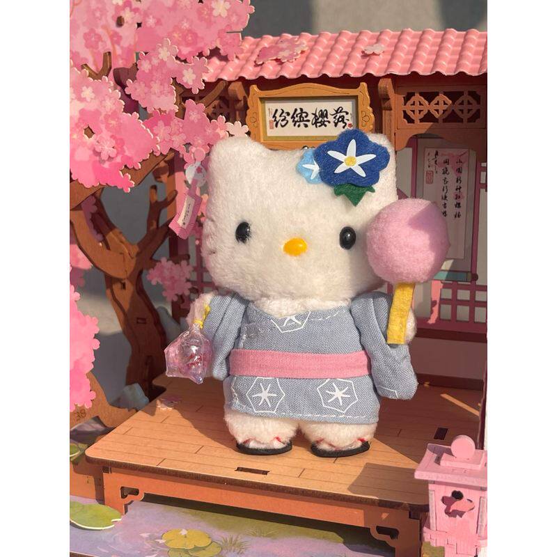 日本SHORPE夏日祭樱花和服kitty挂件可爱辣妹包挂饰毛绒公仔礼物