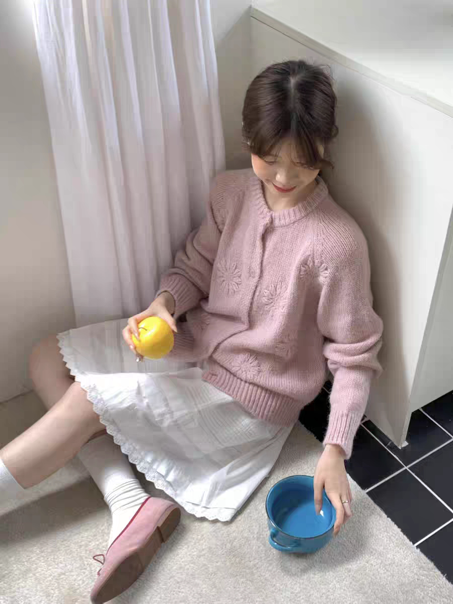 2025秋冬新款韩版宽松慵懒风圆领套头毛衣女针织衫上衣