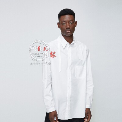 yohji yamamoto山本耀司风格男衬衫 特殊领子 不规则领口  异形领