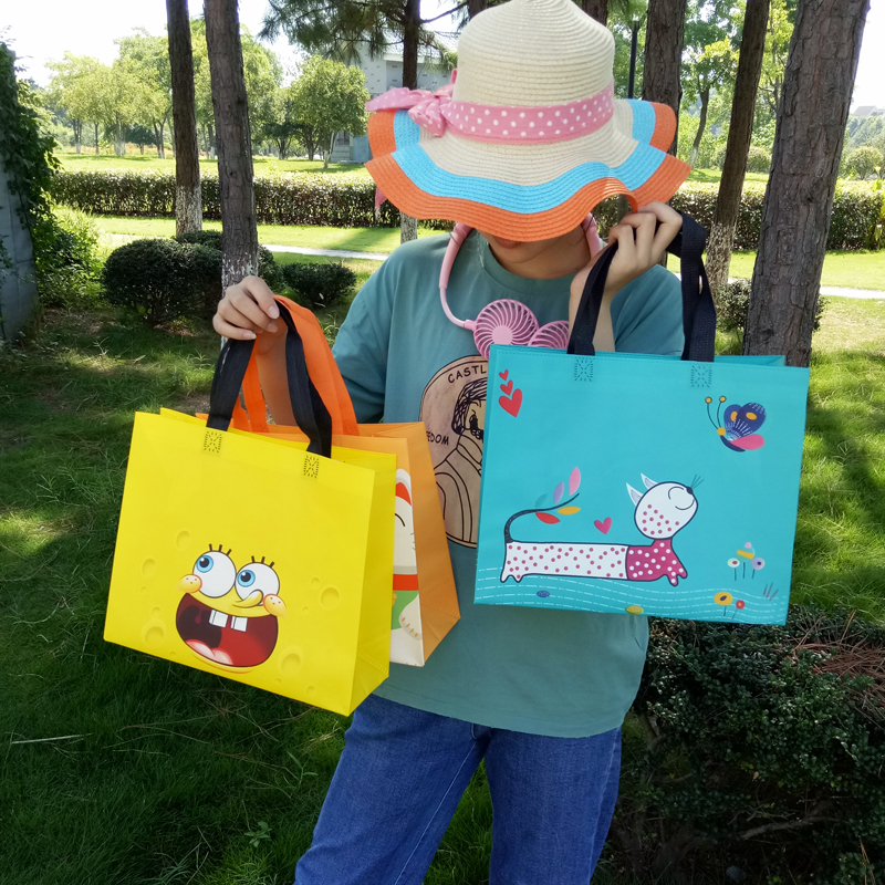 高档覆膜无纺布手提袋卡通可爱