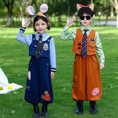 尼可狐尼克同款童装男童疯狂动物城cos服朱迪警官儿童迪士尼衣服