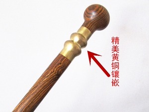 包邮 实木拐杖 圆头拐棍 黄金檀 文明杖 红木助行器老人用品