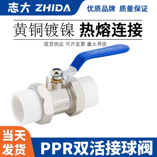 全铜ppr双活接球阀志大螺纹
