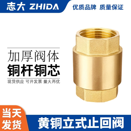 全铜立式止回阀 H12X-16T 卧式逆止阀内丝水管道水表热水器单向阀