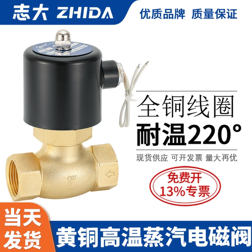 ZHIDA黄铜高温蒸汽电磁阀