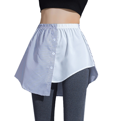 艾帛丽短款宽松休闲A摆衬衣下摆