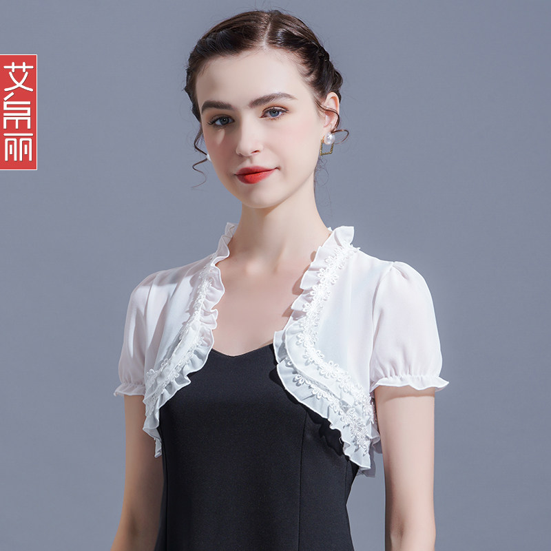 雪纺女夏季外搭短款超仙开衫配披肩洋气小衫时尚