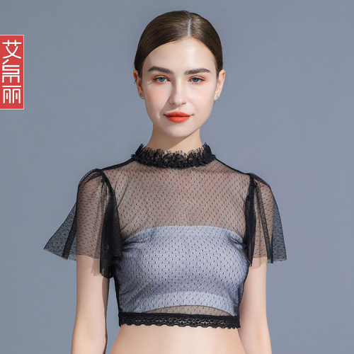 艾帛丽短袖百搭薄款透视打底衫