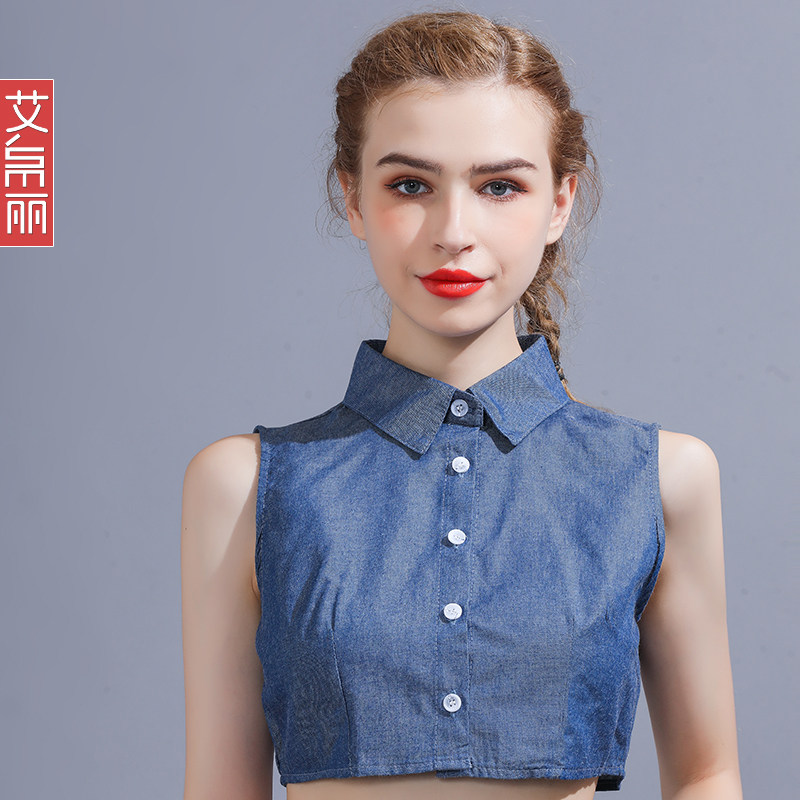 COTTON DENIM FAKE COLLAR VERSATILE FAKE COLLAR KOREAN WHITE SHIRT COLLAR AUTUMN AND WINTER SHIRT FAKE COLLAR DECORATIVE ACCESSORIES COLLAR