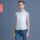 衬衣时尚 无袖 洋气上衣 新款 气质短袖 纯棉衬衫 女衬衣领2026年春夏季