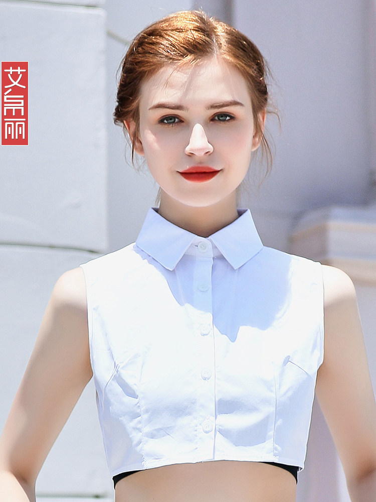 KOREAN VERSION PURE COTTON ALL-MATCH FAKE COLLAR TOP LADIES AUTUMN AND WINTER FAKE COLLAR SHIRT DECORATION SWEATER WHITE SHIRT