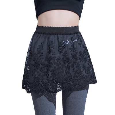 蕾丝假下摆打底大码小屁帘女秋冬搭卫衣叠穿神器百搭遮屁股半身裙