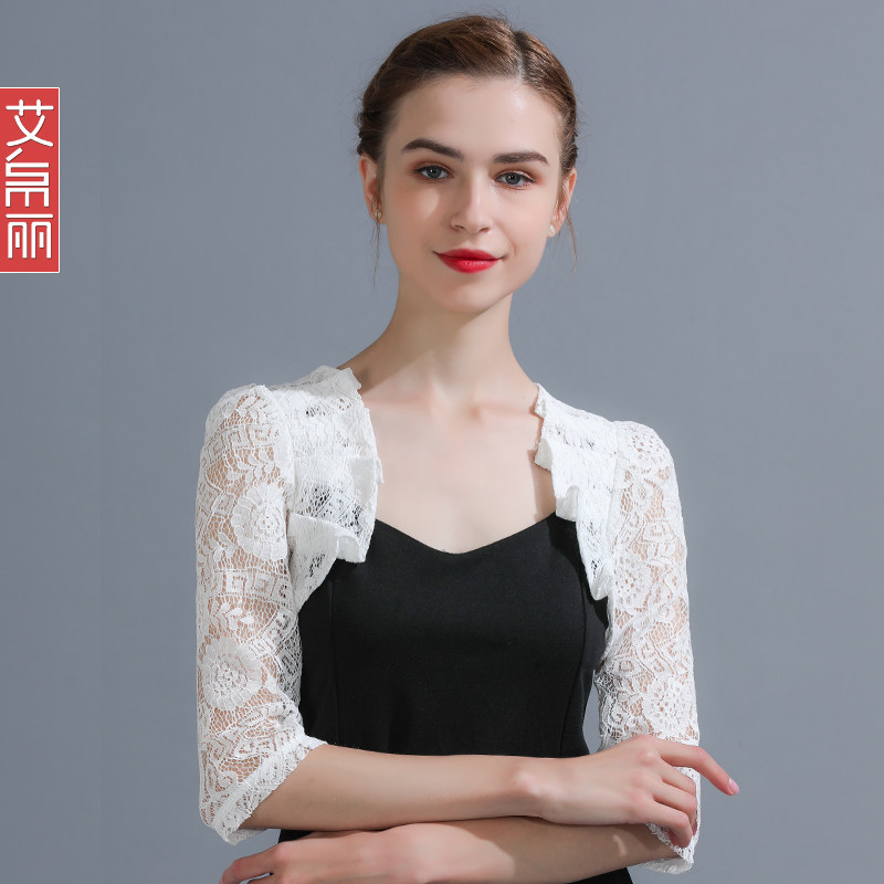 2025夏季衣小蕾丝镂空开衫短款小披肩小坎肩百搭外搭