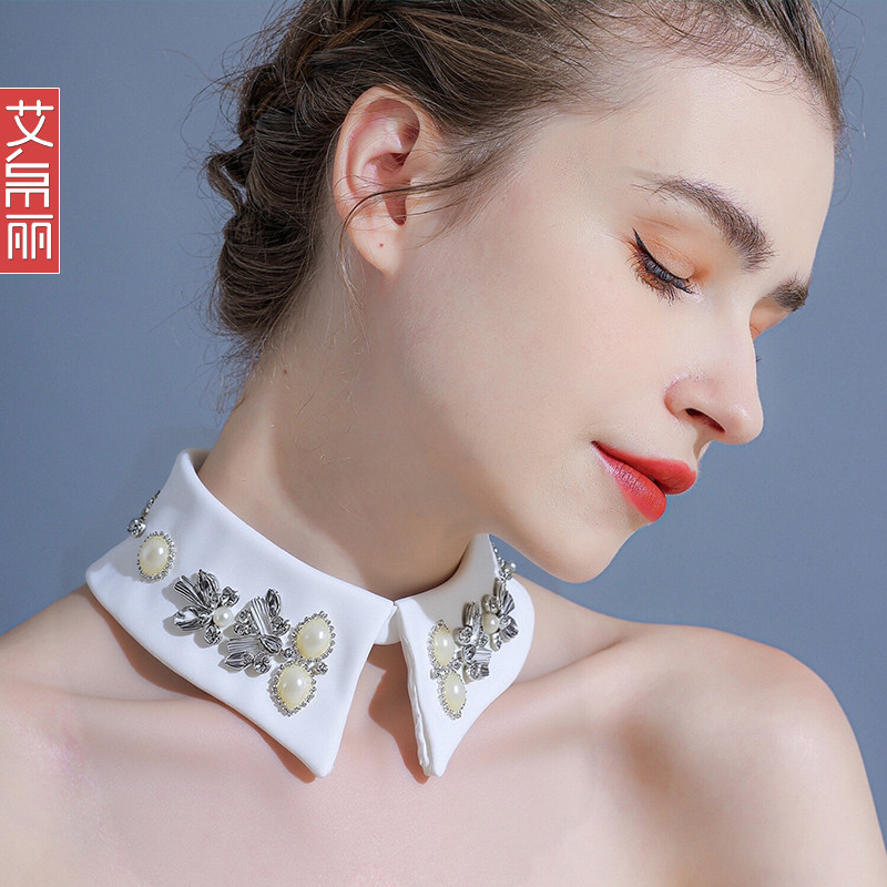 尖领衬衣领百搭新款简约假领子女