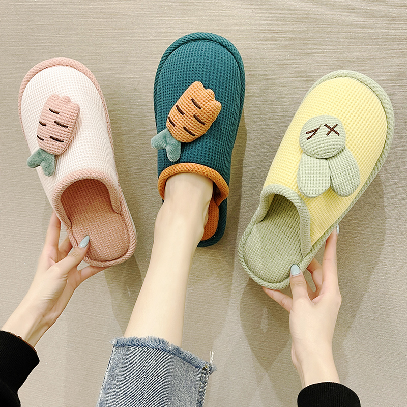 可爱风软底月子冬天新款棉拖鞋